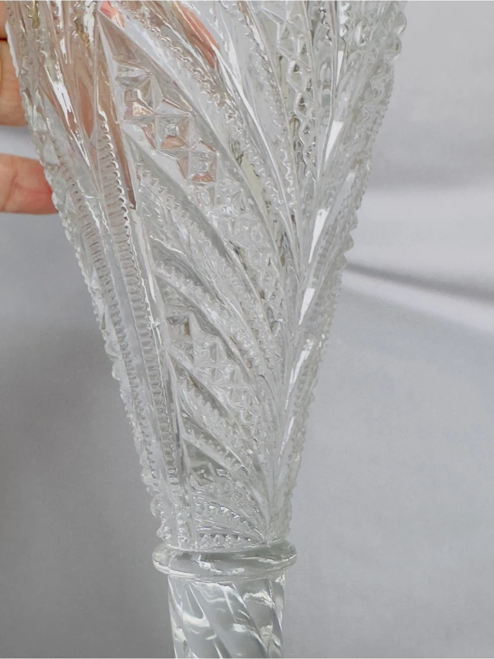 Vintage Bryce Higbee Palm Leaf Clear Glass 8.5